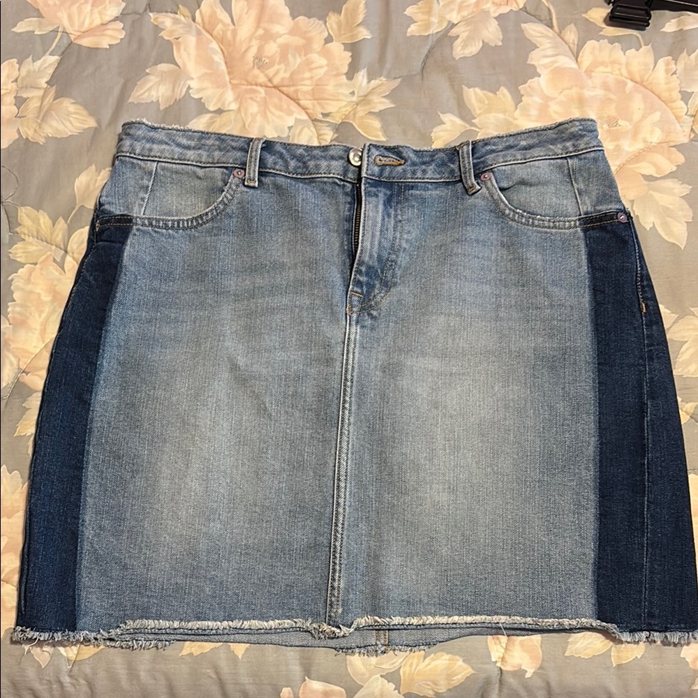 Denim Two-Tone Skirt by LOGG H&M Size 14